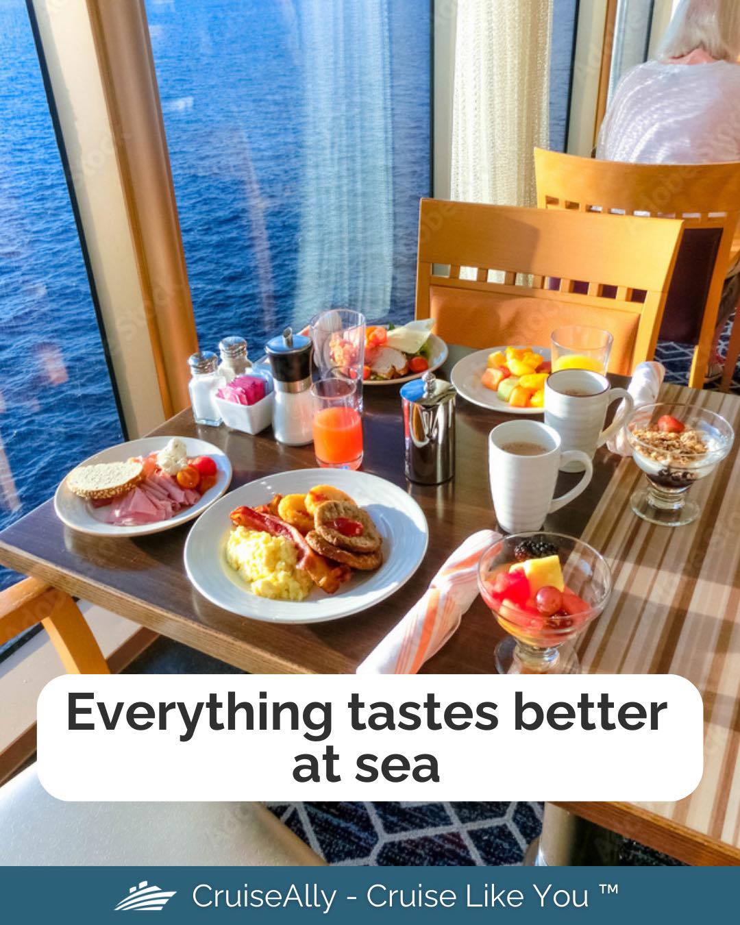 Everything is better by the water~ Find your cruise with CruiseAlly 🌊☀️ #cruise #foodwithaview